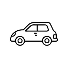 Fototapeta premium Side view car icon for transportation and automotive graphics