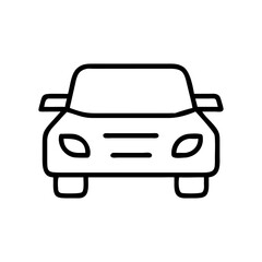 Naklejka premium Front view car icon for transportation and automotive design