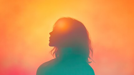 blurry artistic design featuring dynamic blend of colorful cultural motifs forming globe with woman silhouette in center