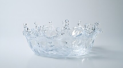 Crystal Clear Water Splash with Delicate Waves in Studio Setting