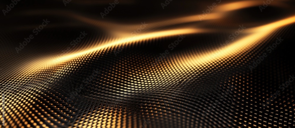 Poster elegant golden metallic texture background with smooth waves and deep shadows for premium copy space