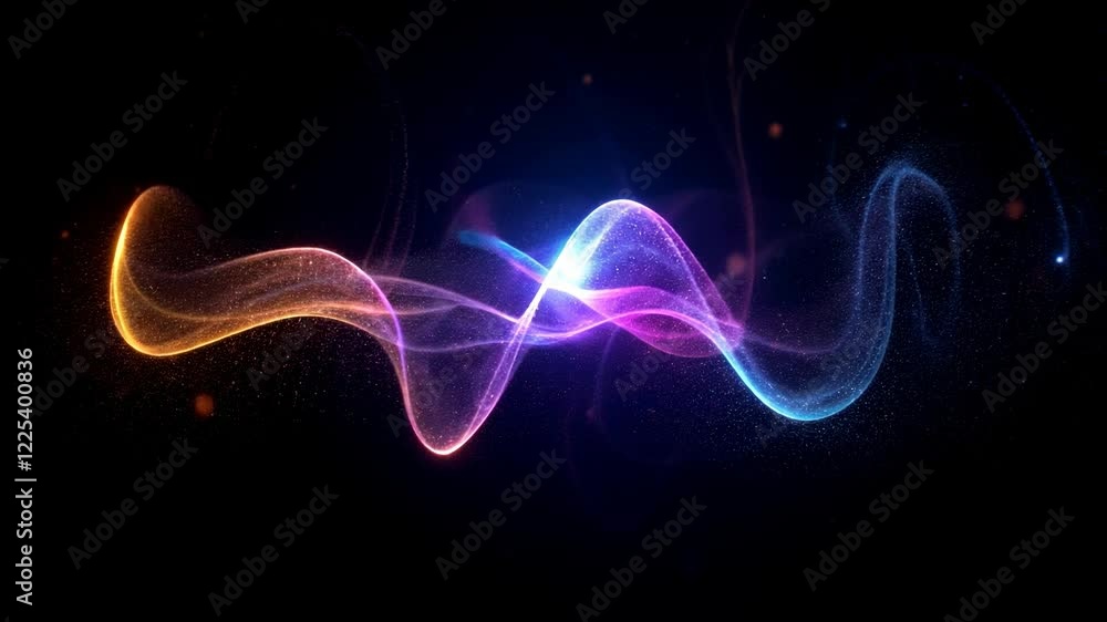 Poster cosmic dance of light and energy. mesmerizing space nebula with swirling colorful particles. abstrac