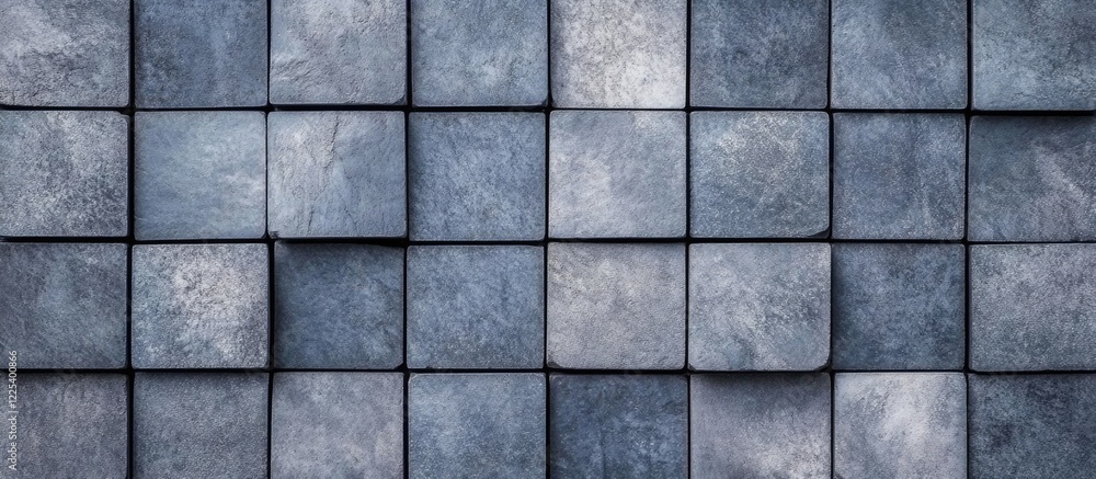 Poster textured gray cubic stone pavers background with varied tones and empty central space for text place