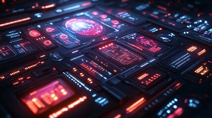 Digital Interface with Vibrant Holographic Technology Design