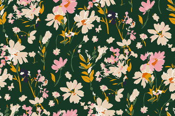 Tiny hand painted flower pattern