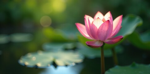 Fototapeta premium Twinkling water lily on a newly emerged alder stem, flowers, spring, fresh