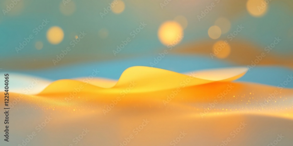 Aufkleber a smooth, flowing abstract design in warm golden hues with a soft bokeh effect