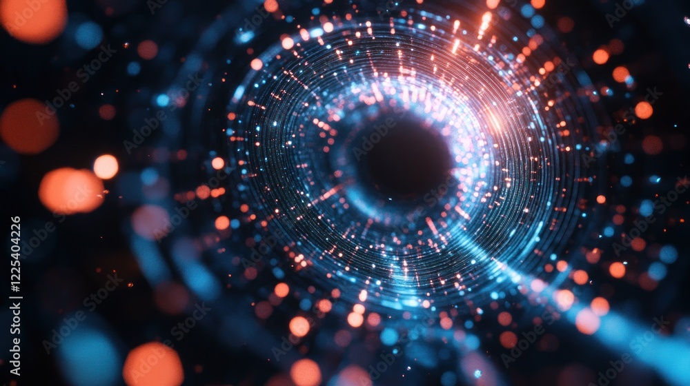 Poster abstract swirling light patterns create a mesmerizing tunnel effect