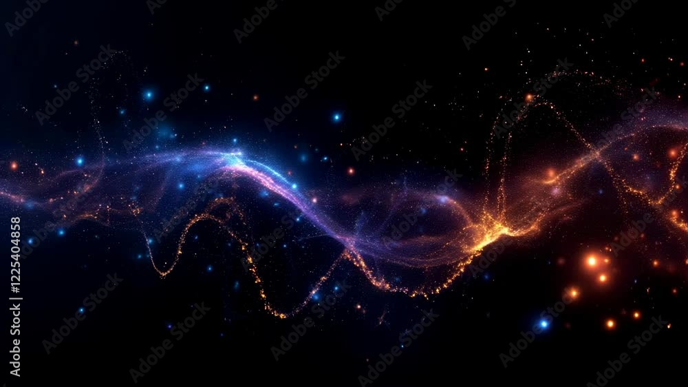 Aufkleber cosmic dance of light and energy. mesmerizing space nebula with swirling colorful particles. abstrac