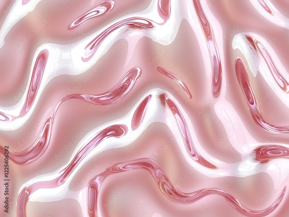 Poster pink liquid abstract: a mesmerizing abstract image featuring swirling, glossy pink liquid with iride