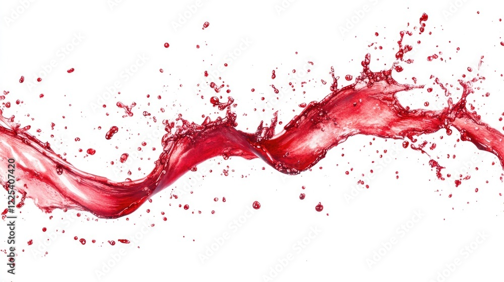 Aufkleber vibrant red watercolor splash with dynamic brush stroke texture isolated on white background capturi