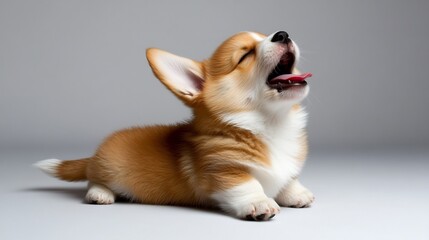 Adorable Yawning Corgi Puppy