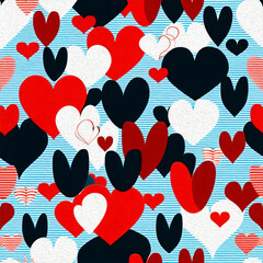 Valentine's Day card design. Illustration with oil paint. Pattern for printing on wall decorations, covers, wallpapers