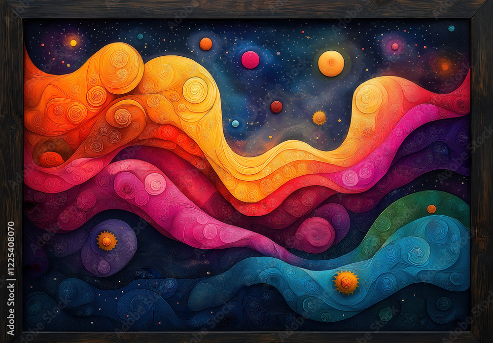 Poster colorful background with an abstract image.
