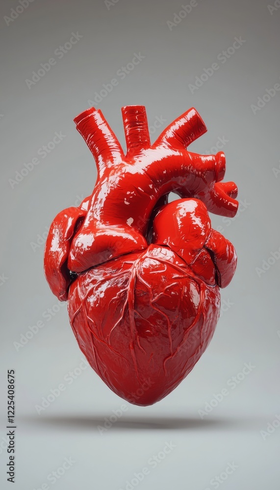 Aufkleber intricate 3d representation of human heart anatomy showcasing structure and functionality