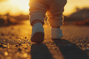 A child take first steps made generative AI image