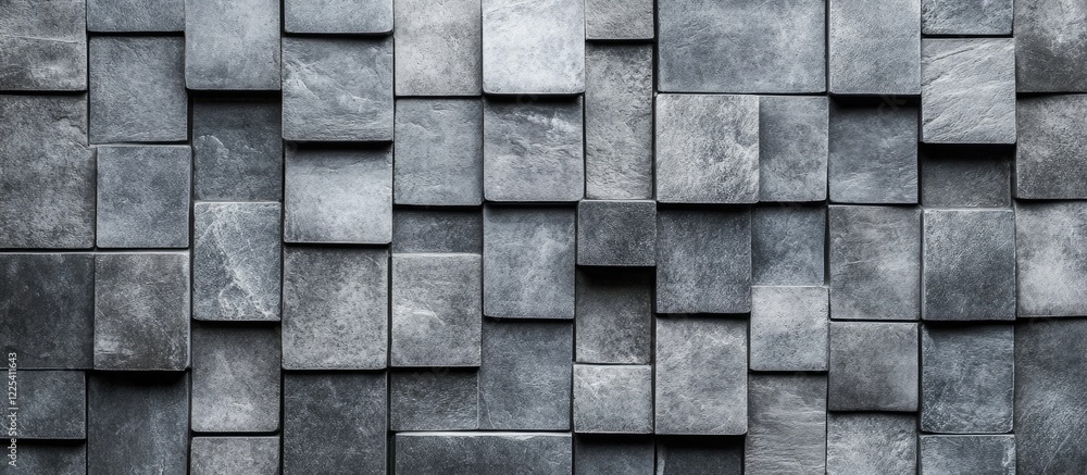 Aufkleber textured gray cubic stone pavers background with geometric patterns and empty space for creative des