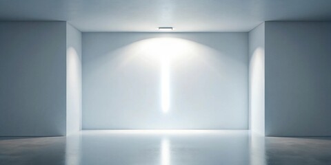 Empty room with bright light and shiny floor