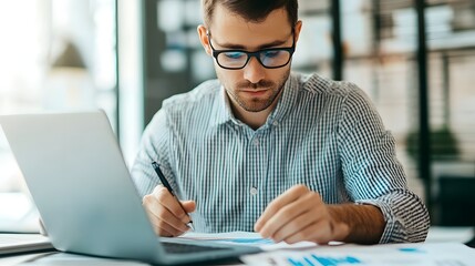 Futuristic Financial Analyst Utilizing Augmented Reality for NPV Projections