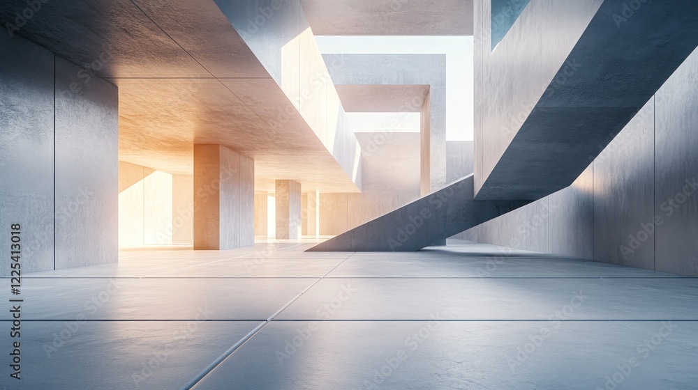 Poster abstract modern concrete architectural structure design