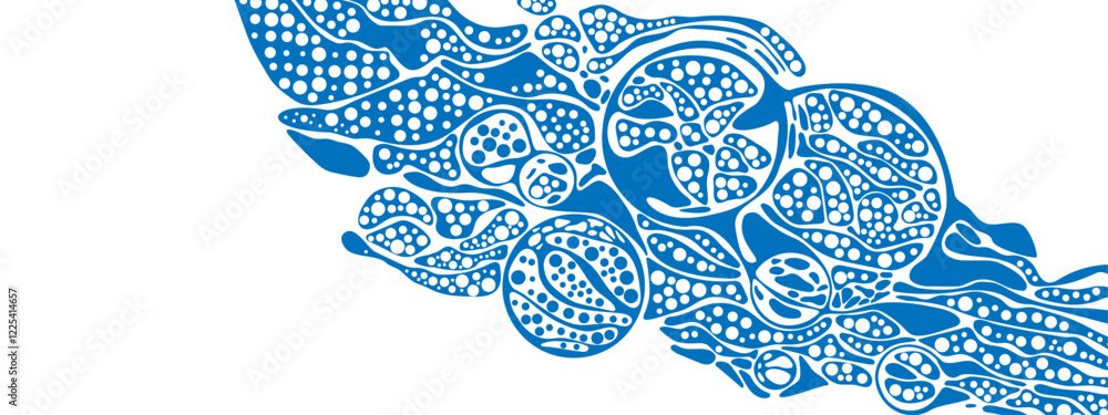 Aufkleber vector blue background abstract texture chaotic lines, particles, circles. imitation cellular struct
