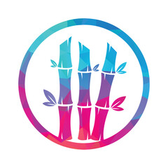 Bamboo Logo vector illustration icon. Panda Food Green Plant Vector.