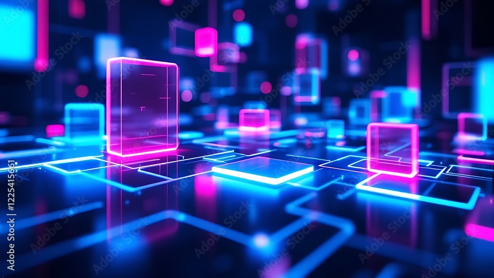 Poster modern digital abstract 3d background. copy space. based on generative ai