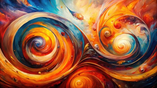 Abstract swirling cosmos vibrant hues and cosmic energy captured in swirling patterns of color and light