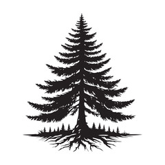 Silhouette of a Pine Tree perfect for seasonal design projects - Pine tree silhouette - Pine tree vector - Pine tree illustration - Pine silhouette - Pine vector
