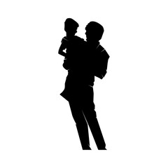 Silhouette of a father holding his son, World father's day