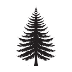 Beautiful Pine Tree silhouette for nature-inspired visuals - Pine tree silhouette - Pine tree vector - Pine tree illustration - Pine silhouette - Pine vector
