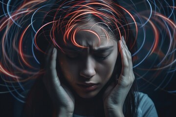 Abstract chaotic design reflecting sensory overload perception.