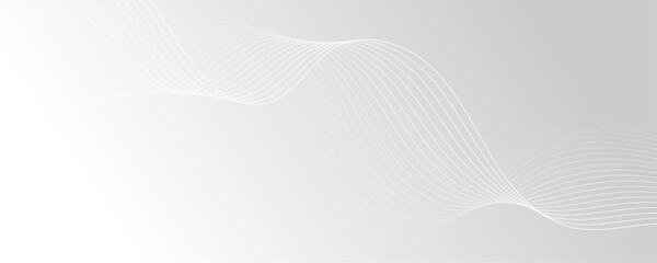 Abstract white wave dynamic curve lines on gray background. Energy technology concept modern backdrop design for business, presentation, banner.