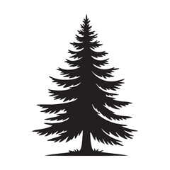 Detailed Pine Tree silhouette for nature-inspired creative projects - Pine tree silhouette - Pine tree vector - Pine tree illustration - Pine silhouette - Pine vector
