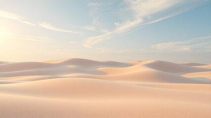 3d abstract soft desert sand and sky. Generative AI