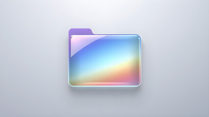 3d folder, glass gradient texture. Generative AI