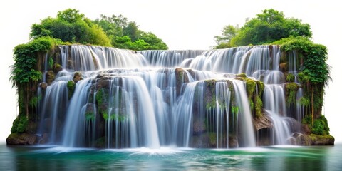 Fototapeta premium Lush Waterfall Cascading into Pool