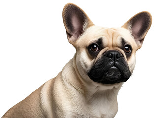 Obraz premium Portrait of French Bulldog standing png clipart transparent