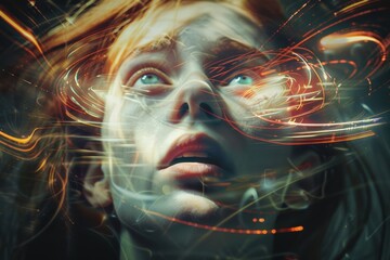 Surreal colorful representation of sensory overload emotions.