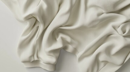Fototapeta premium Draped Cream Colored Fabric Shows Texture