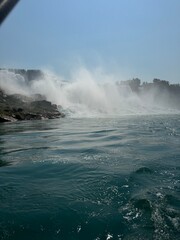 Autumn majestic Niagara Falls Sunny day waterfall  
