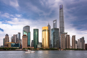 Shanghai city skyline with modern buildings, China