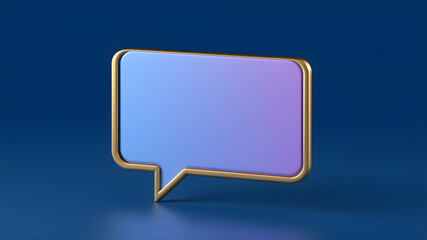 Fototapeta premium 3d icon message text speech balloon on blue background. Generative AI