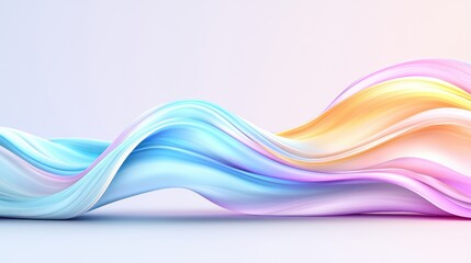 Abstract pastel wave, flowing design, light background, website banner