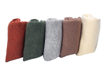 Pair of socks for clothing isolated on white background.