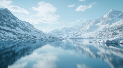 Obraz premium Serene Winter Mountain Lake Reflections