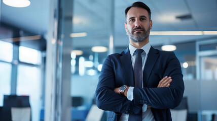 Fototapeta premium Confident Business Executive in a Modern Office