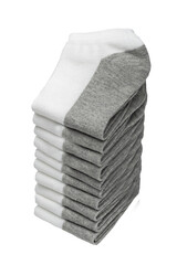 Stack of socks isolated on white background. Clipping path included.