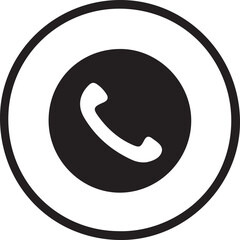 Black phone call icon silhouette vector art on white background.