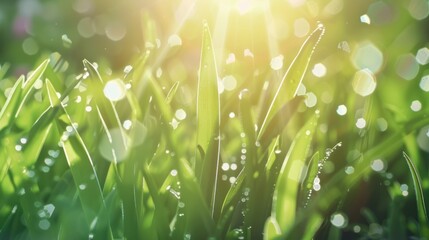 Fototapeta premium Dew Drops on Grass